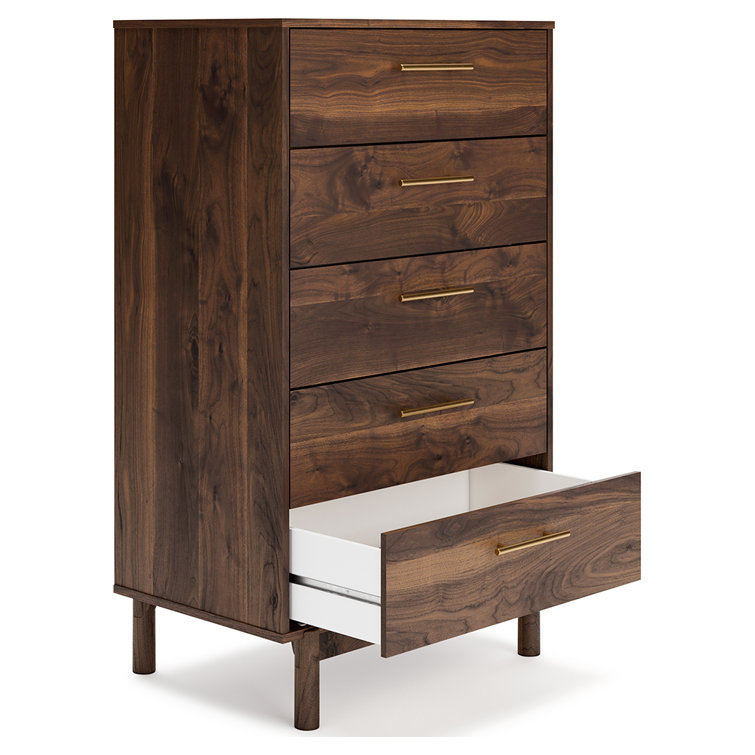 Calverson 5-Drawer Industrial Lingerie Chest in Rich Brown