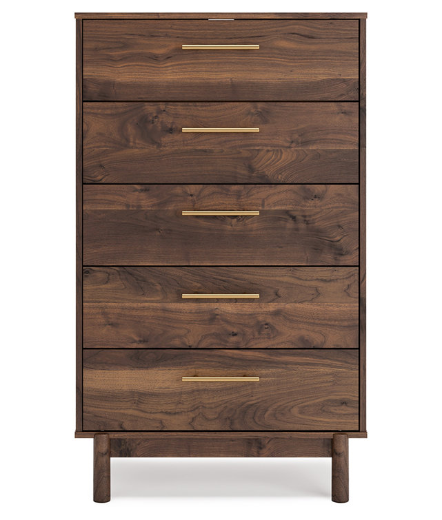 Calverson 5-Drawer Industrial Lingerie Chest in Rich Brown
