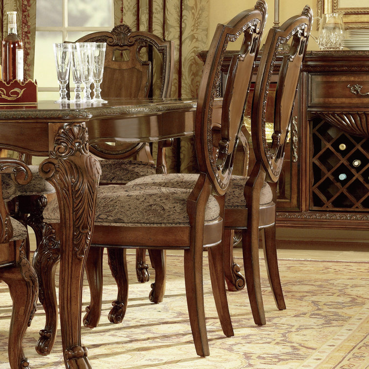 Beige Linen Upholstered Wood Traditional Side Chair