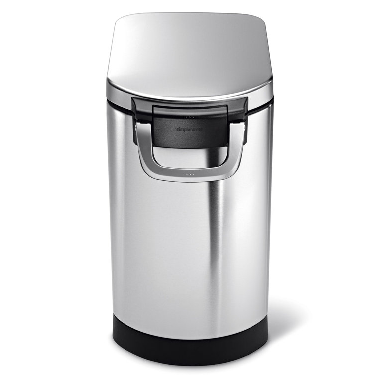 Medium Brushed Stainless Steel Airtight Pet Food Storage Container