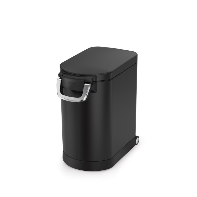 Medium Black Airtight Stainless Steel Pet Food Storage Container