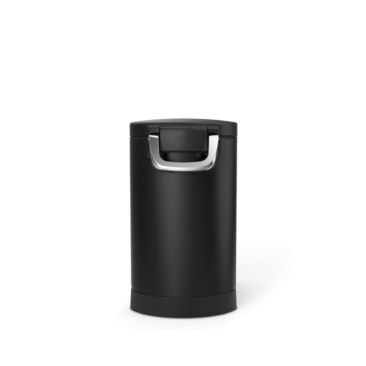 Medium Black Airtight Stainless Steel Pet Food Storage Container