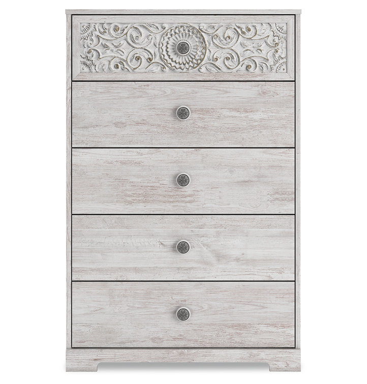 Brown Cottage Style Tall Chest of Drawers