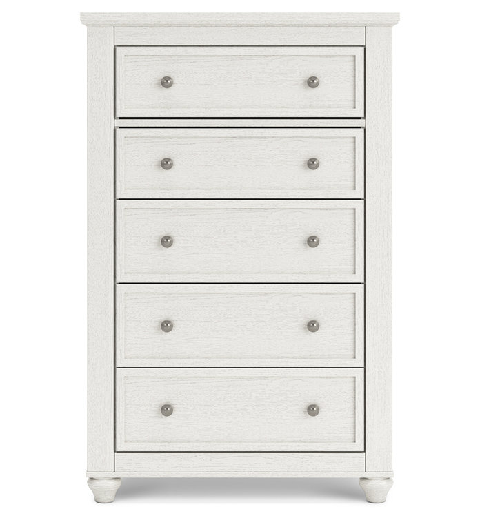 White Traditional Cottage 5-Drawer Chest