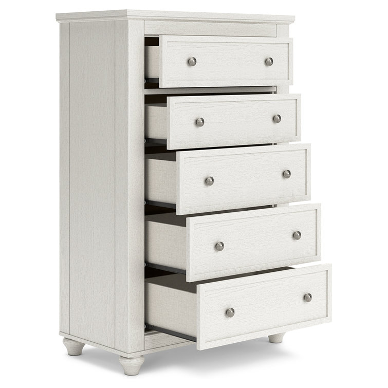 White Traditional Cottage 5-Drawer Chest
