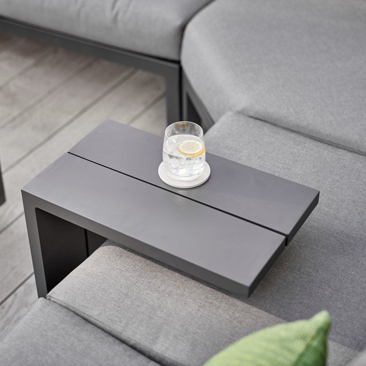 Elba Charcoal Aluminum Outdoor Side Table
