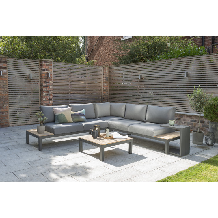 Elba Charcoal Aluminum Outdoor Side Table