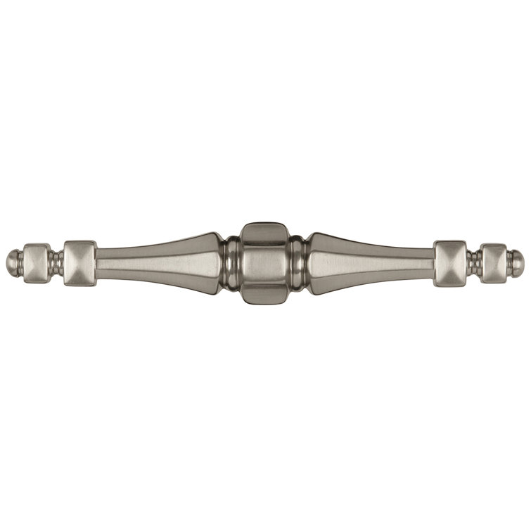 Satin Nickel Traditional Bar Cabinet Handle with Mounting Hardware