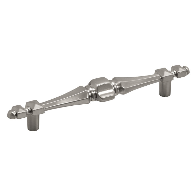 Satin Nickel Traditional Bar Cabinet Handle with Mounting Hardware