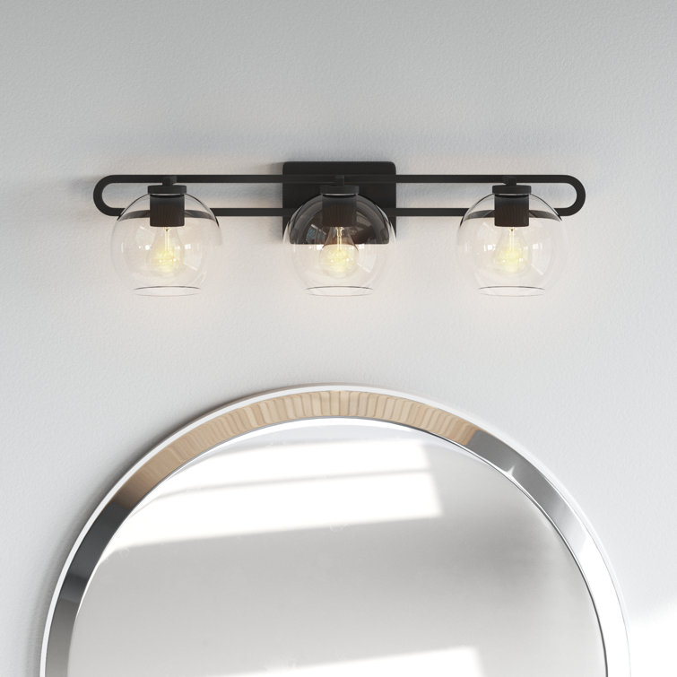Midnight Black 3-Light Dimmable Glass Vanity Fixture