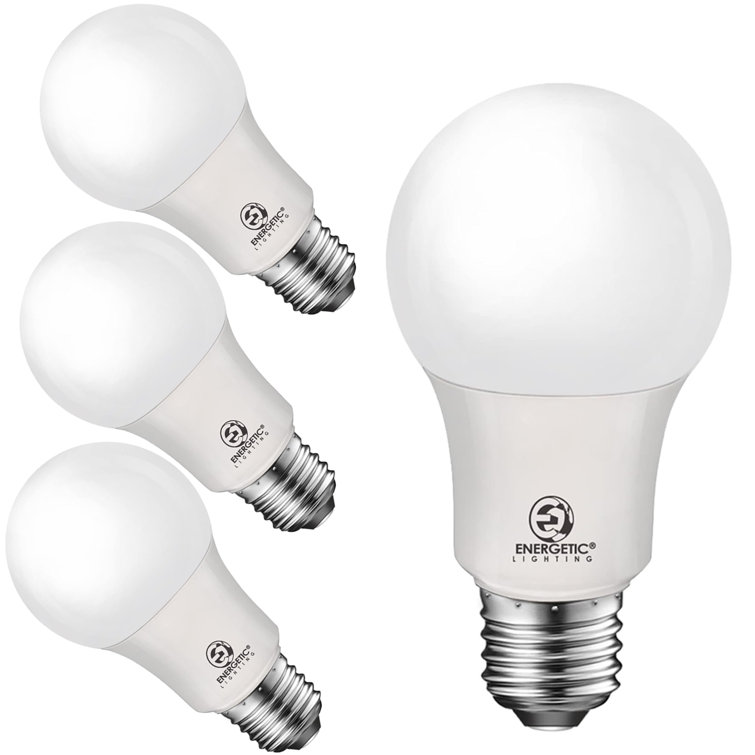 Warm White Plastic A19 LED Light Bulb 4-Pack