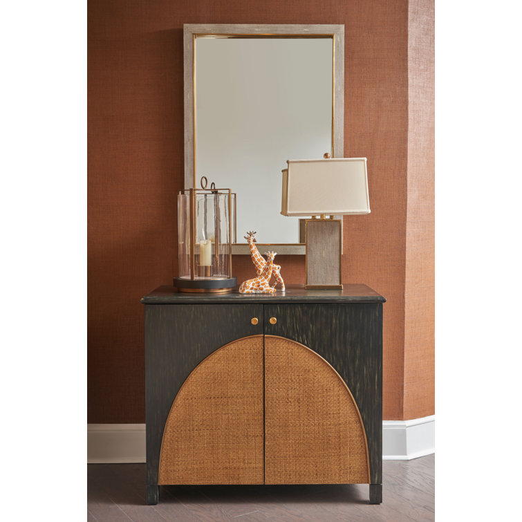 Kensington Luxe Wood Rectangle Wall Mirror in Shark Gray