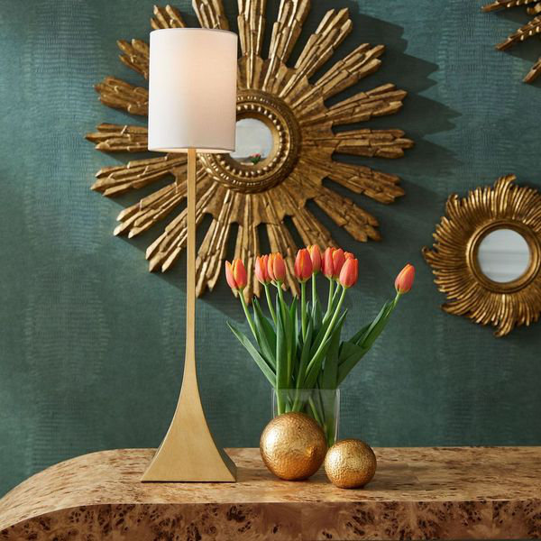 Douglas Freeman Antique Gold Leaf Iron Buffet Lamp