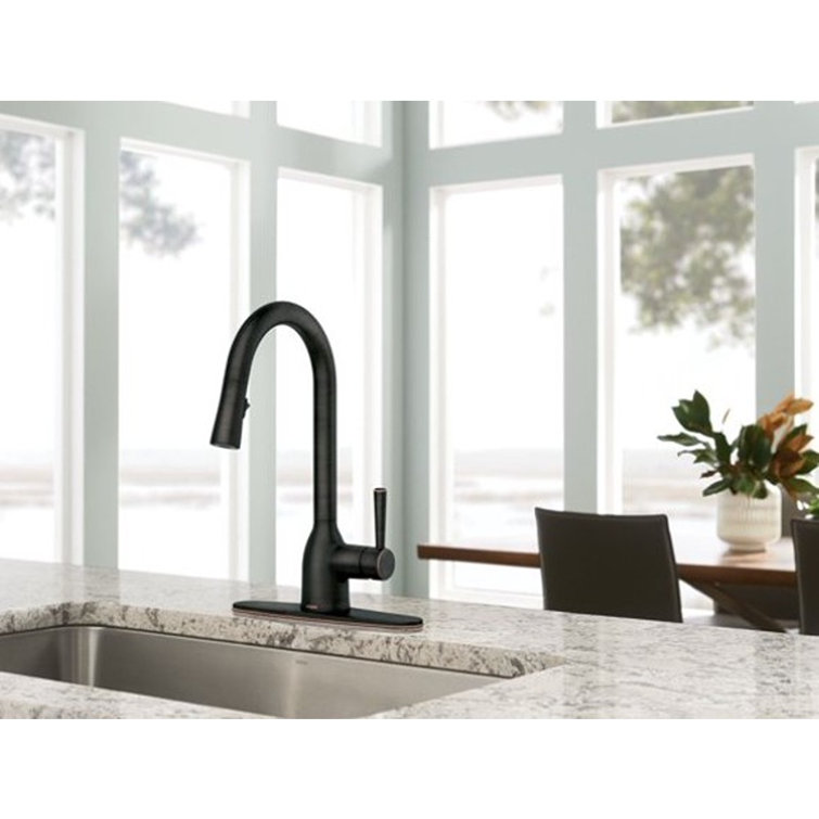 Bronze Transitional Kitchen Faucet with Pull-Out Spray