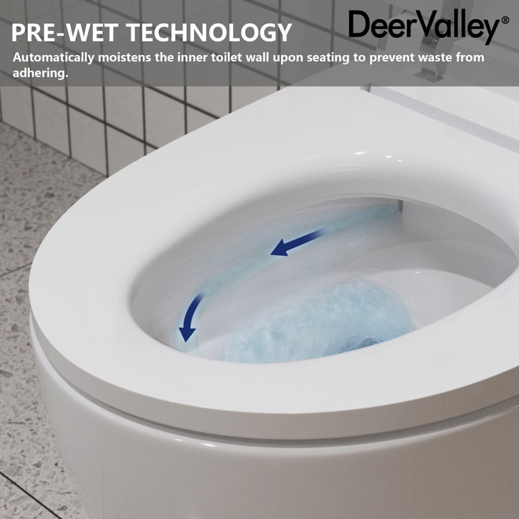 White Elongated Smart Toilet with Heated Seat and Night Light
