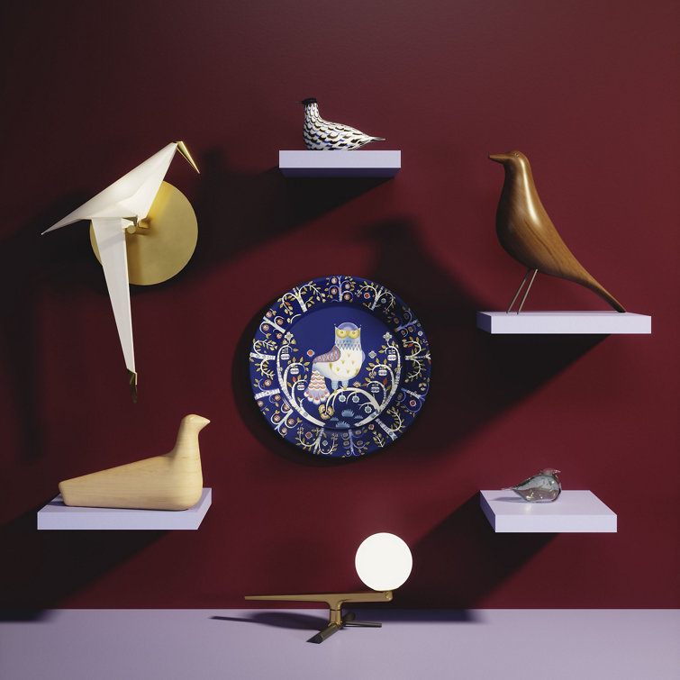 Elegant Swallow Perch 9cm White Glass & Brass LED Table Lamp