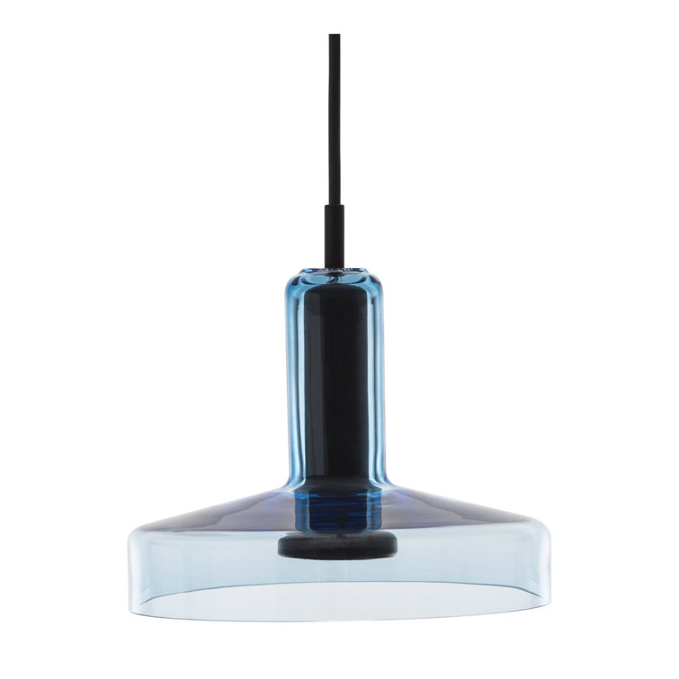 Aqua Dome Black Glass 1-Light LED Pendant