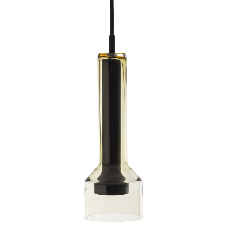 Amber Glass Hand-Blown Geometric Pendant Light