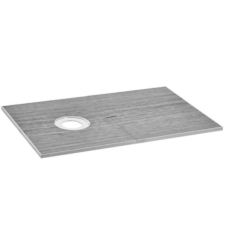 Gray Rectangular 72'' x 48'' Waterproof Shower Base with Drain