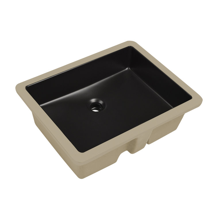 Ursa 19" x 15" Black Vitreous China Rectangular Undermount Bathroom Sink
