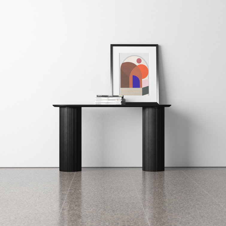 Daley 54'' Black Solid Oak Oval Console Table