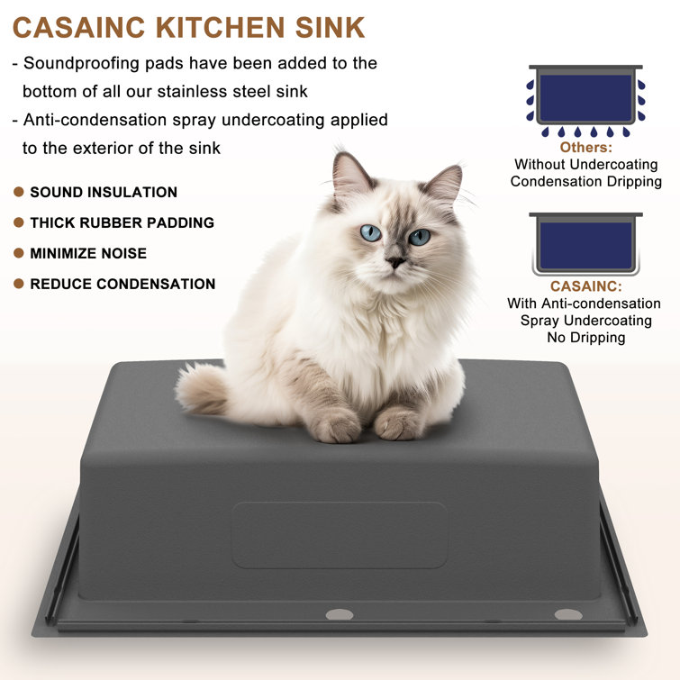 33'' Stainless Steel Drop-In Single Bowl Kitchen Sink