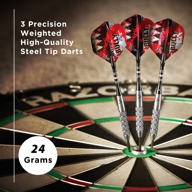 Viper Bully 24 Gram Silver Tungsten Steel Tip Darts Set