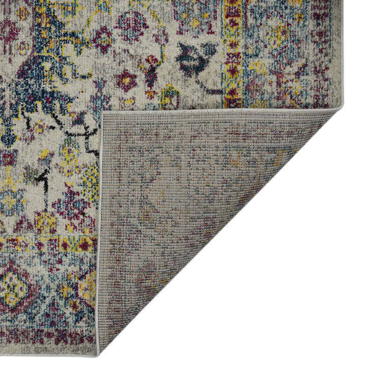Rectangular Gray Synthetic Stain-Resistant Area Rug