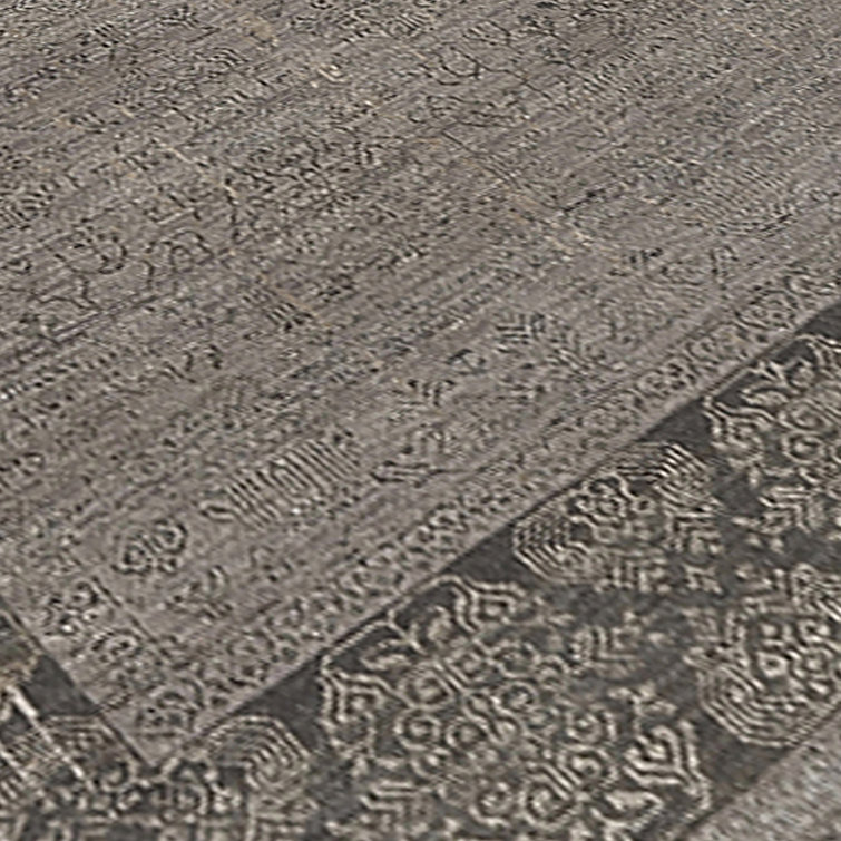 Pearl Hand-Knotted Light Gray Wool and Silk Area Rug