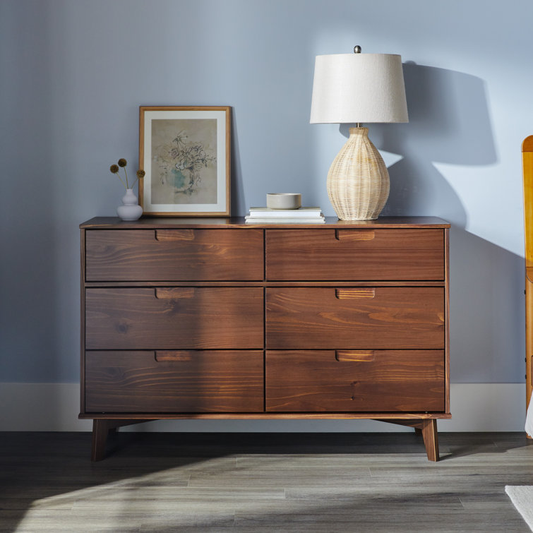Mid-Century Modern Walnut Dresser with Deep Storage Drawers