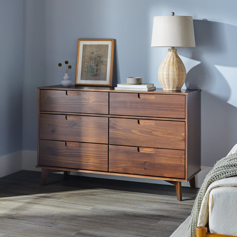 Mid-Century Modern Walnut Dresser with Deep Storage Drawers