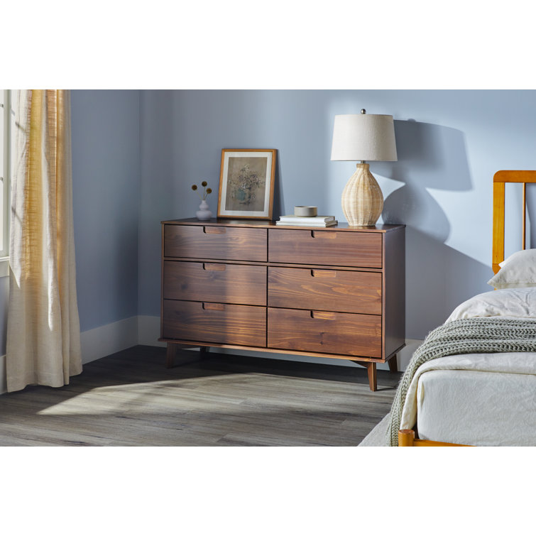 Mid-Century Modern Walnut Dresser with Deep Storage Drawers