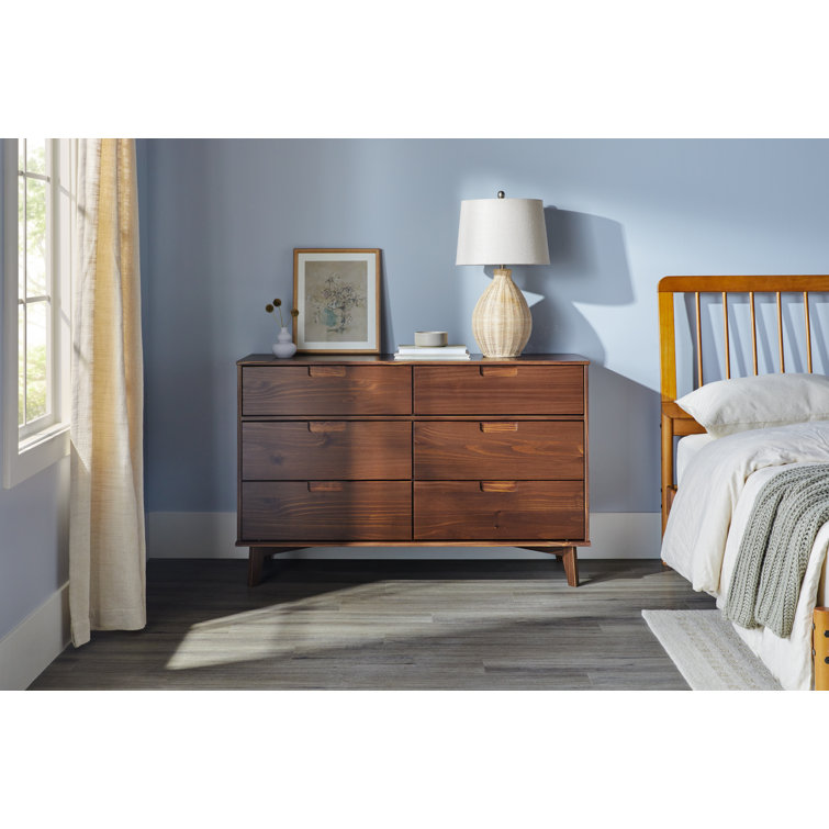 Mid-Century Modern Walnut Dresser with Deep Storage Drawers