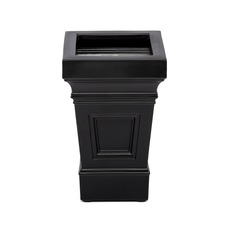 Atherton Onyx Black Self-Watering Square Planter Box, 2-Pack