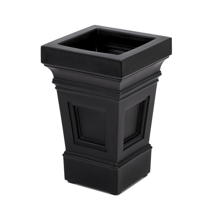 Atherton Onyx Black Self-Watering Square Planter Box, 2-Pack