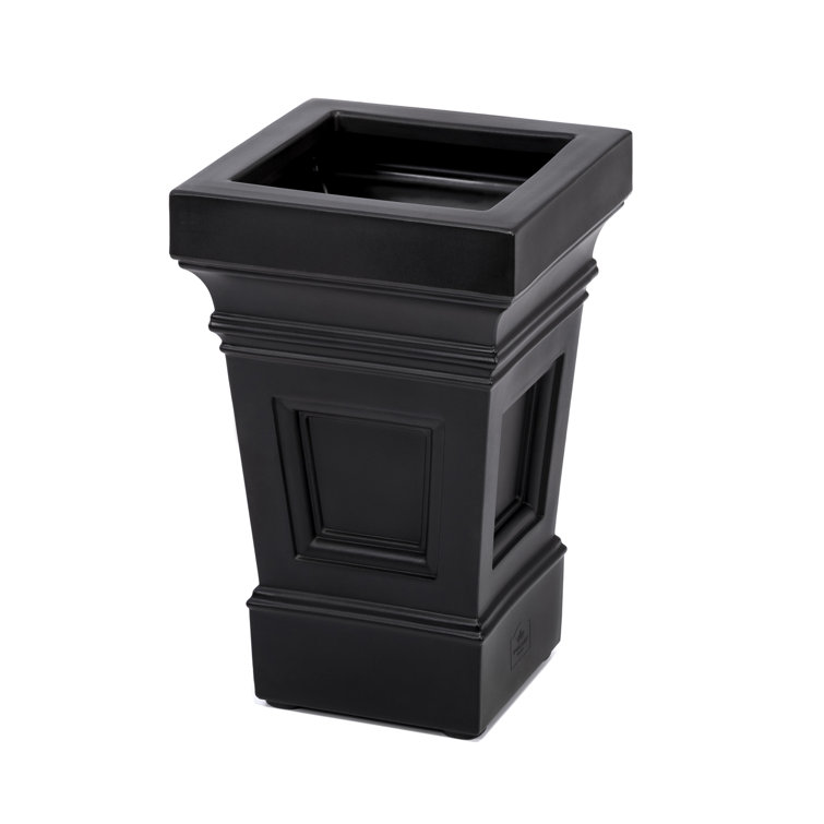 Atherton Onyx Black Self-Watering Square Planter Box, 2-Pack