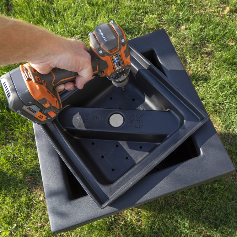 Atherton Onyx Black Self-Watering Square Planter Box, 2-Pack