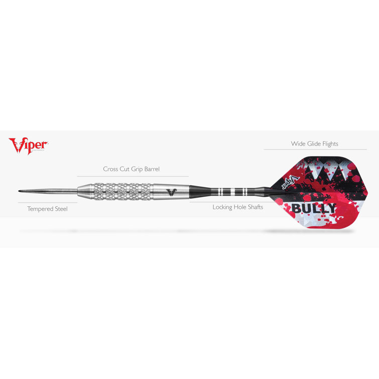 Viper Bully 24 Gram Silver Tungsten Steel Tip Darts Set