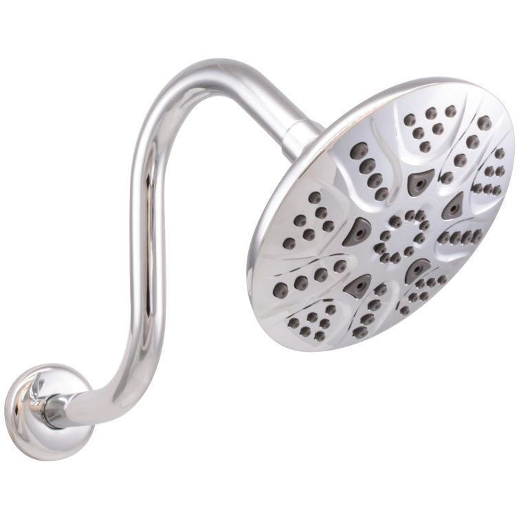 Large Round Chrome Wall Mounted 5-Function Shower Head