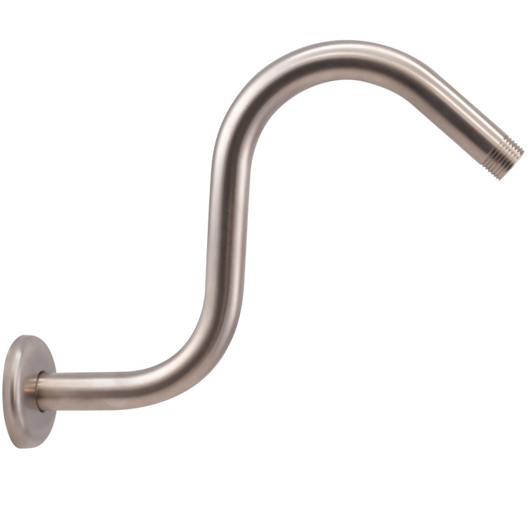 8" Satin Nickel S-Shaped Wall Mount Shower Arm
