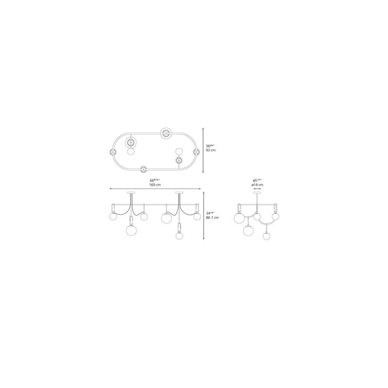 Modern White Cage Elliptic LED Suspension Light