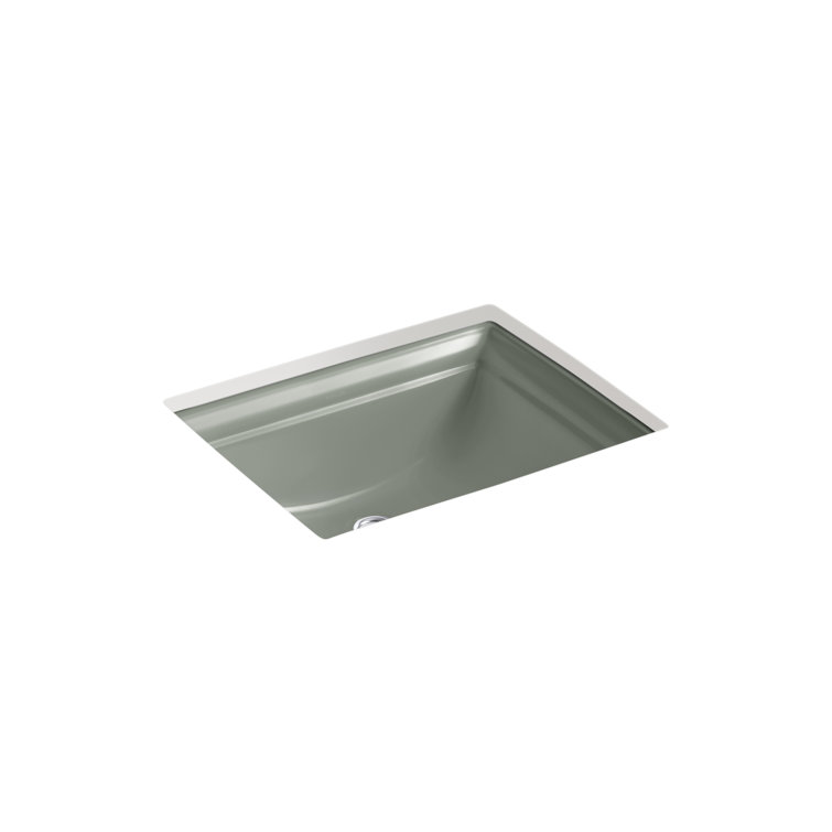 Aspen Green Ceramic Rectangular Undermount Bathroom Sink