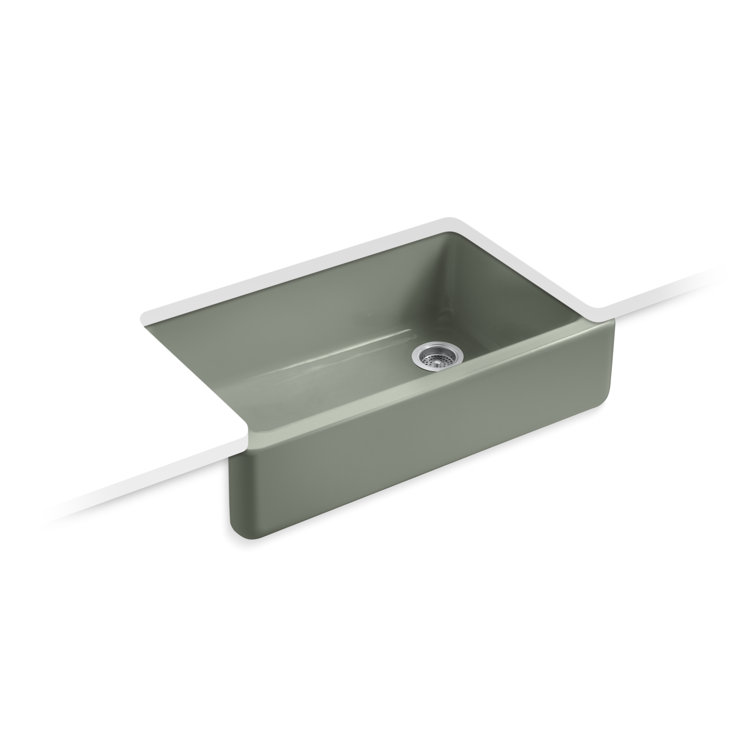 Aspen Green Cast Iron Farmhouse Single Bowl Kitchen Sink