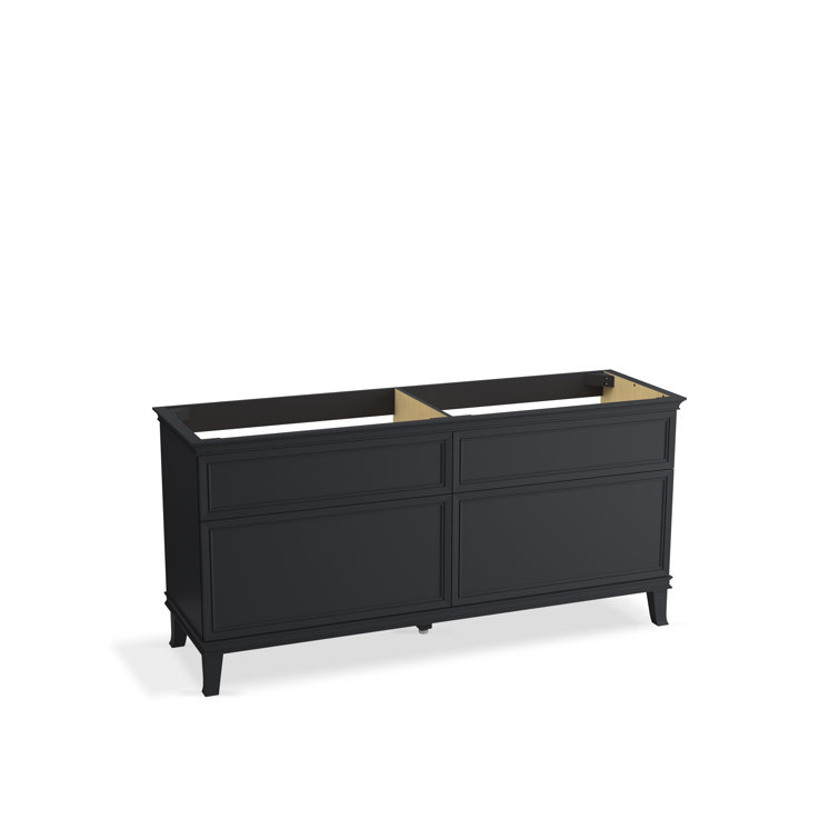 Slate Grey 72-Inch Solid Wood Freestanding Bathroom Vanity Cabinet