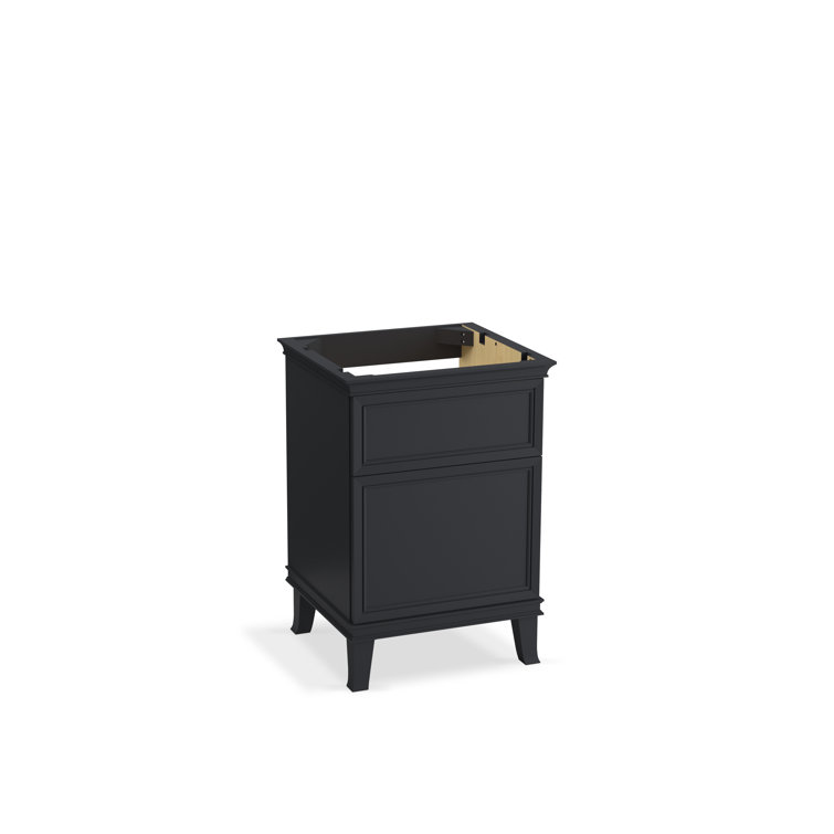 Slate Grey Solid Wood 24-Inch Freestanding Bathroom Vanity Cabinet