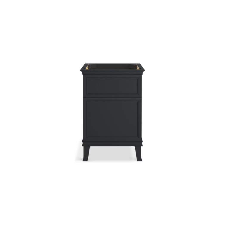 Slate Grey Solid Wood 24-Inch Freestanding Bathroom Vanity Cabinet
