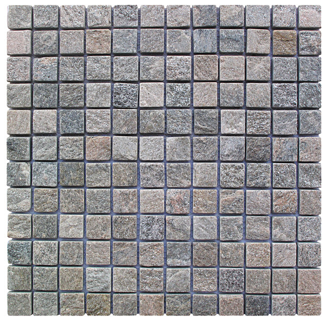 Gray Natural Stone 1'' x 1'' Mosaic Tile Sheet