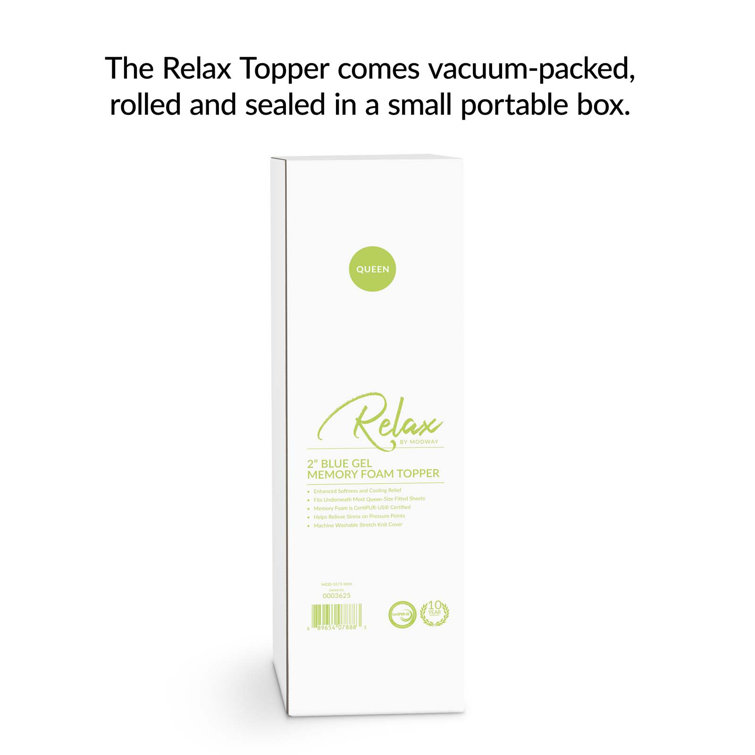 Modway Relax 2" Queen Gel Memory Foam Mattress Topper