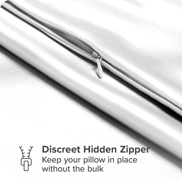 White Standard Mulberry Silk Hypoallergenic Pillowcase