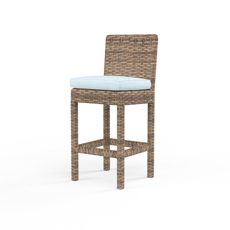 Aged Tobacco Wicker Dining Chair with Sunbrella Cushion